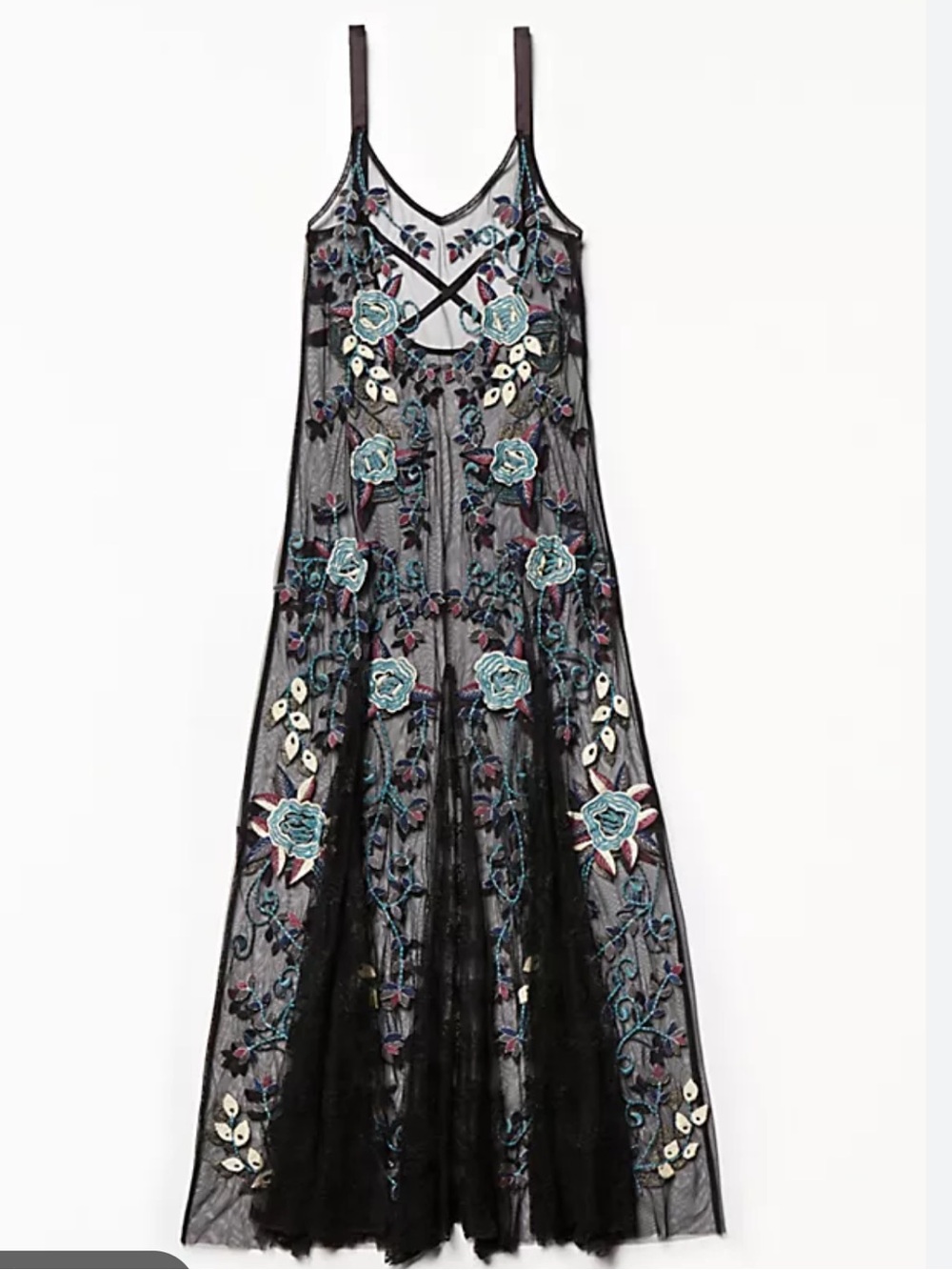 NWOT Free People Embroidered Boquet Maxi Slip - Picture 3 of 13